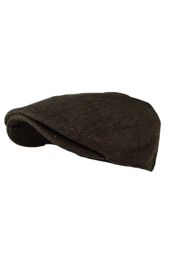 Men's Newsboy Cap, Irish Tweed Flat Hat with Herringbone Pattern for Men , Two-Pack for Spring, Fall and WinterMen's Newsboy,One Size