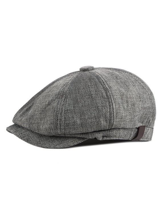 Men's Newsboy Cap Solid Color Newsboy Beret Hat for Men Cotton Gatsby Hat Vintage Cabbie Cap