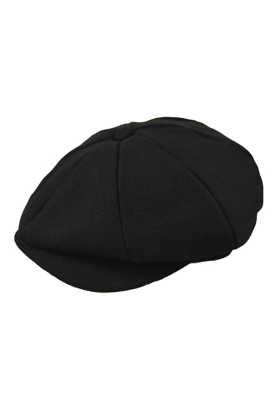 Men’s Newsboy Cap Wool Blend Solid Color Classic Vintage Style Vintage Flat Hat Autumn Winter Hat