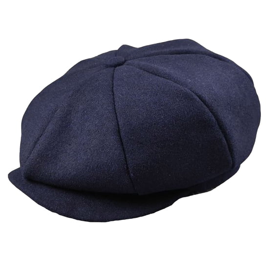 Men’s Newsboy Cap Wool Blend Solid Color Classic Vintage Style Vintage Flat Hat Autumn Winter Hat