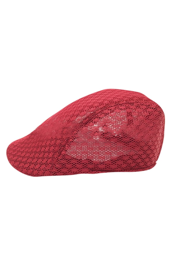 Men's Newsboy Caps Linen Flat Cap Fashion Breathable Hat for Casual Driving Daily Outdoor Wear by Gbobgt Red One Size