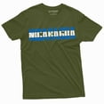 thumbnail image 1 of Men's Nicaragua T-shirt Nicaragua Patriotic flag coat of arms tee shirt (3X-Large Military Green), 1 of 7