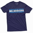 thumbnail image 1 of Men's Nicaragua T-shirt Nicaragua Patriotic flag coat of arms tee shirt (4X-Large Navy Blue), 1 of 7