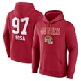 thumbnail image 1 of Men's Nick Bosa Scarlet San Francisco 49ers Name & Number Team Wordmark Pullover Hoodie, 1 of 3