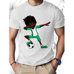 Men's Nigerian Flag Soccer Jersey - Vintage Nigerian Team Design Green & White Striped Retro T-Shirt, Nigerian Eagle Logo & Player Number 02, Soft Cotton Casual Short Sleeve