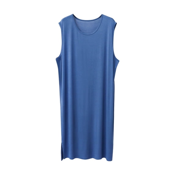 Men's NightShirts Sleeveless Crew Neck Loose Comfy Nightwear Soft Modal Big & Tall Nightgown 2026 Casual Solid Homewear