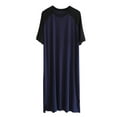 thumbnail image 1 of Men's Nightshirt Short Sleeve Pajamas Comfy Big & Tall Crewneck Sleep Shirt Sleepwear Size L-4XL Black, 1 of 3