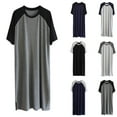thumbnail image 1 of Men's Nightshirt Short Sleeve Pajamas Comfy Big & Tall Crewneck Sleep Shirt Sleepwear Size L-4XL Navy, 1 of 3