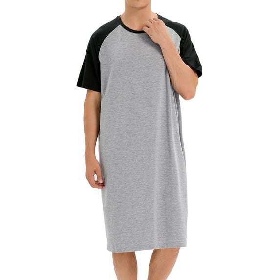 Men's Nightshirt for Sleeping Nightwear Soft Comfy Nightgown Short Sleeve Sleepwear Long Night Shirts Comfy Nightgown Loose Sleep Shirt Pajama Shirts Sleep Shirts