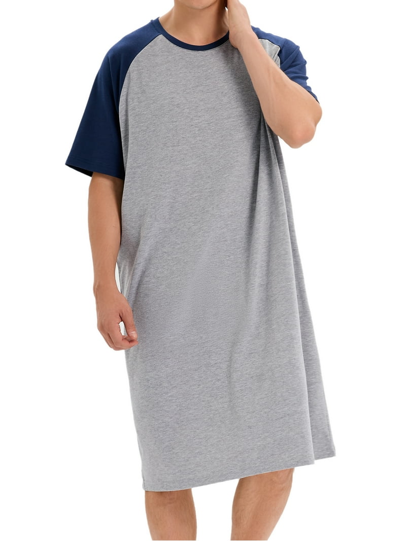 Men's Nightshirt for Sleeping Nightwear Soft Comfy Nightgown Short