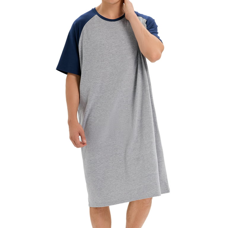 Men's Nightshirt for Sleeping Nightwear Soft Comfy Nightgown Short Sleeve  Sleepwear Long Night Shirts Comfy Nightgown Loose Sleep Shirt Pajama Shirts