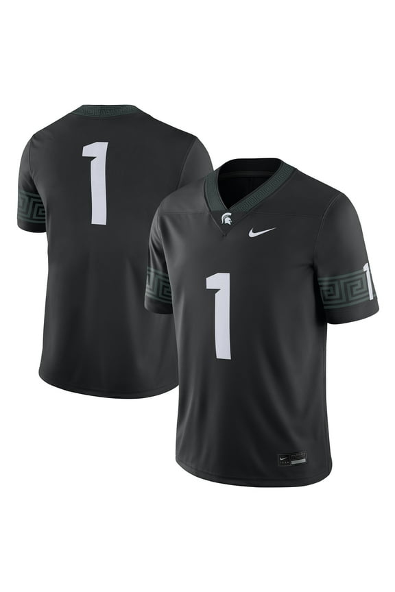 Men's Nike #1 Black Michigan State Spartans Alternate Football Game Jersey
