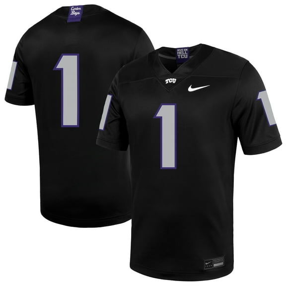 Men's Nike #1 Black TCU Horned Frogs Untouchable Football Jersey