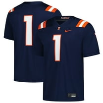 Men's Nike #1 Navy Illinois Fighting Illini Game Football Jersey