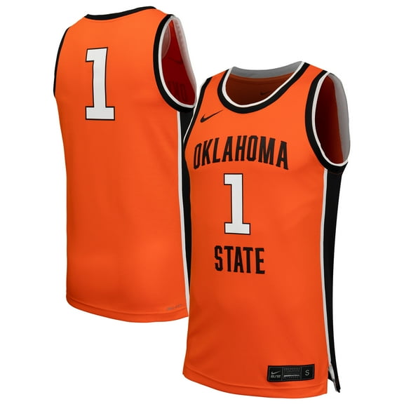 Men's Nike #1 Orange Oklahoma State Cowboys  Replica Basketball Jersey