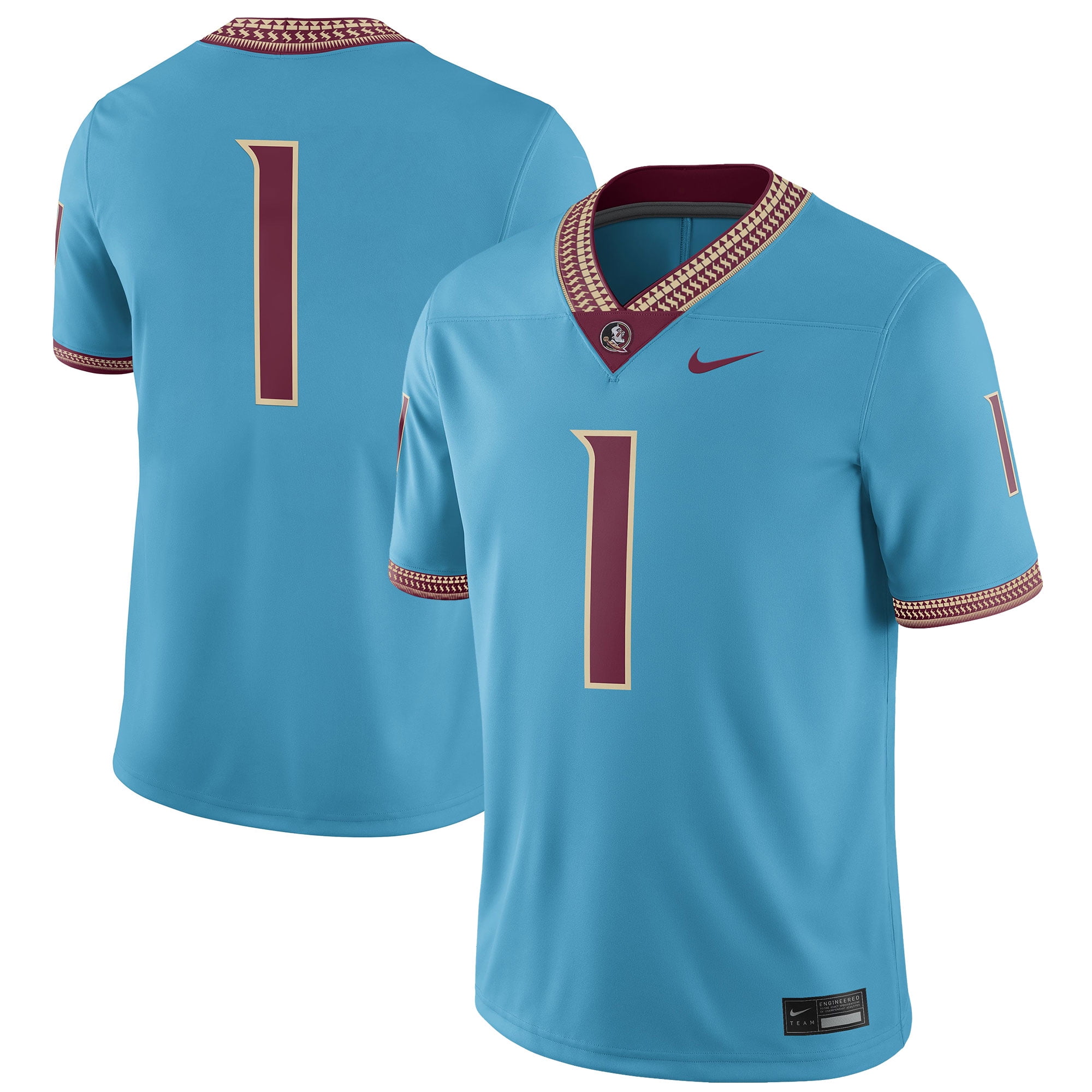 Men's Nike #1 Turquoise Florida State Seminoles Heritage Game Jersey ...