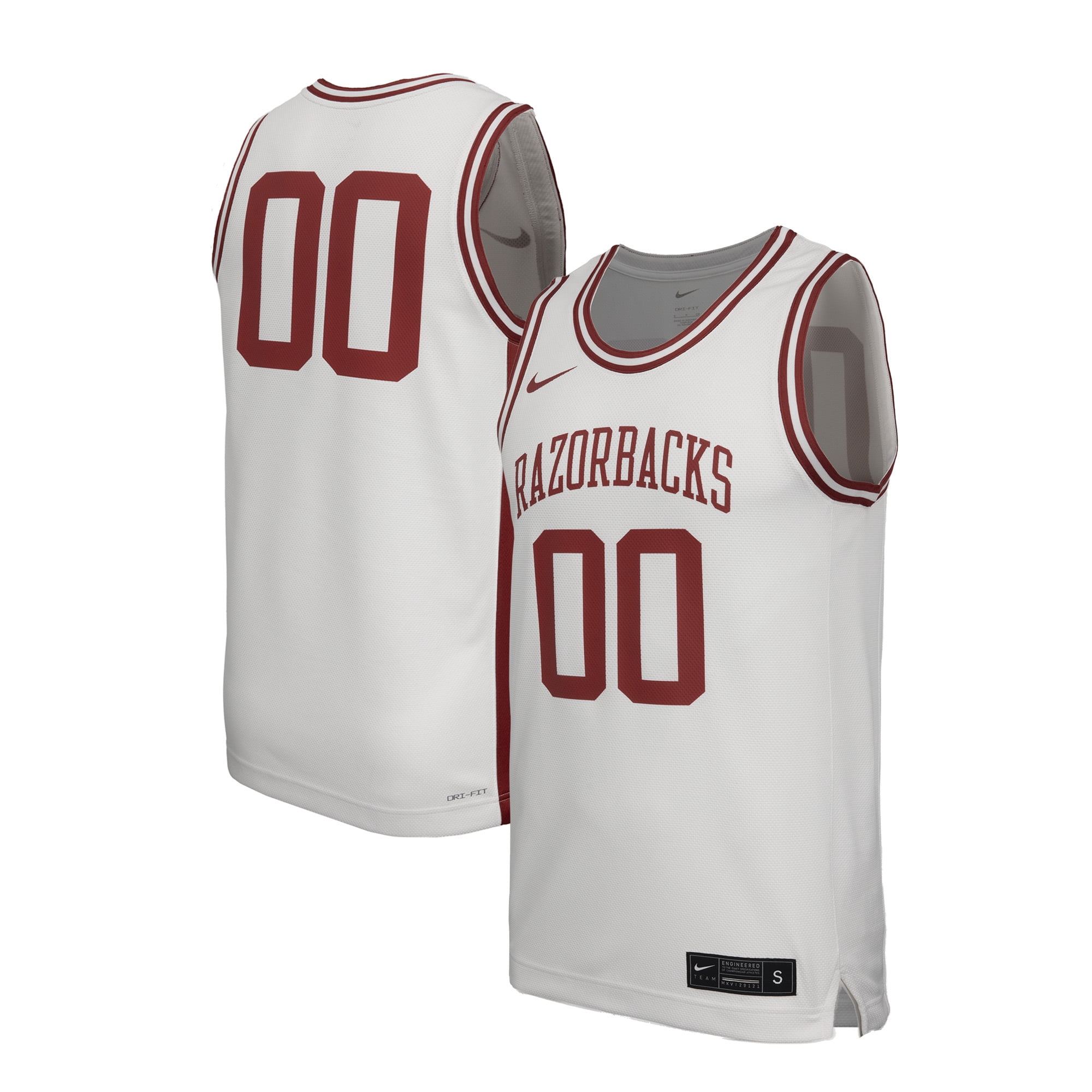 White Razorback Men's Nike #1 White Arkansas Razorbacks Replica Basketball Jersey ...