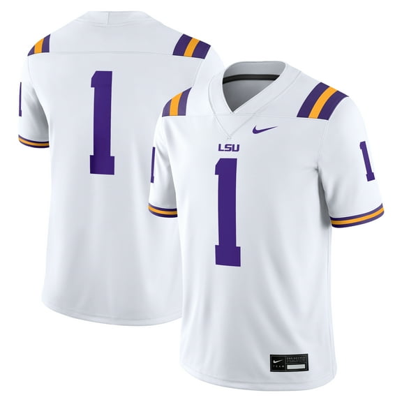 Men's Nike #1 White LSU Tigers Game Jersey