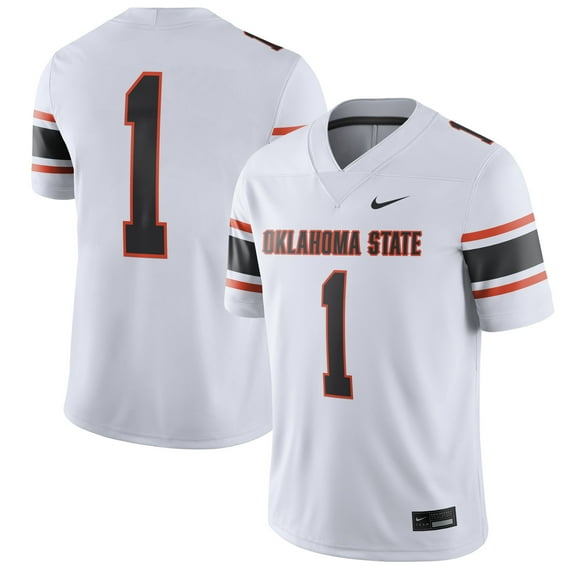Men's Nike #1 White Oklahoma State Cowboys Game Jersey