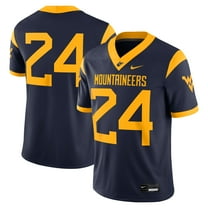 Men's Nike #24 Navy West Virginia Mountaineers Game Jersey