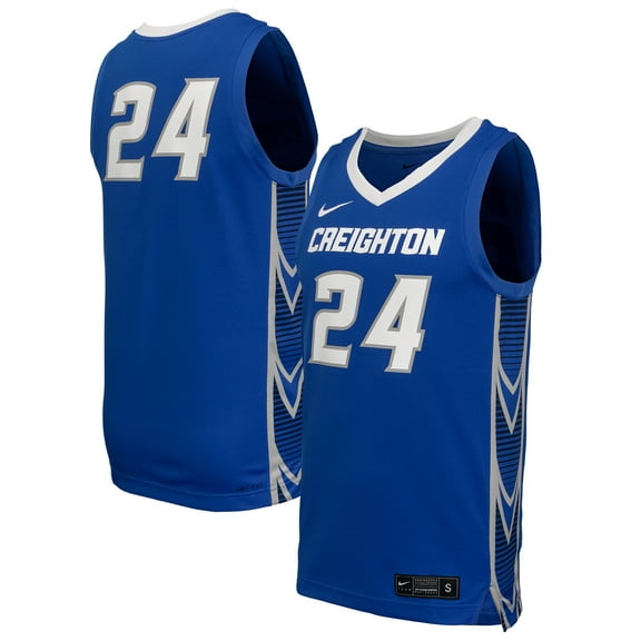 Men's Nike #24 Royal Creighton Bluejays Replica Basketball Jersey