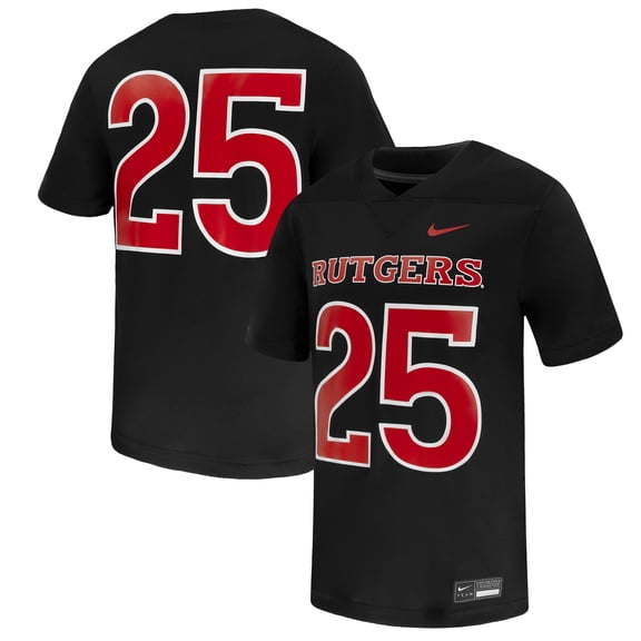 Men's Nike #25 Black Rutgers Scarlet Knights Untouchable Replica Game Jersey