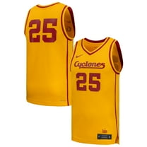Men's Nike #25 Gold Iowa State Cyclones Replica Basketball Jersey