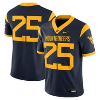 Men's Nike #25 Navy West Virginia Mountaineers Limited Home Game Jersey