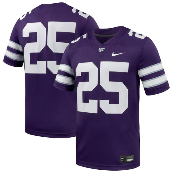 Men's Nike #25 Purple Kansas State Wildcats  Game Football Jersey