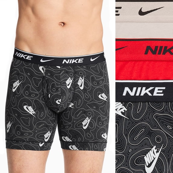 Men's Nike 3-Pack Dri-FIT Essential Cotton Stretch 6" Boxer Briefs Color: Crater Size: S