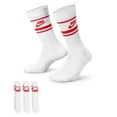 thumbnail image 1 of Men's Nike 3-Pack Everyday Essential Striped Crew Socks Color: White University Red Size: 8-12, 1 of 3