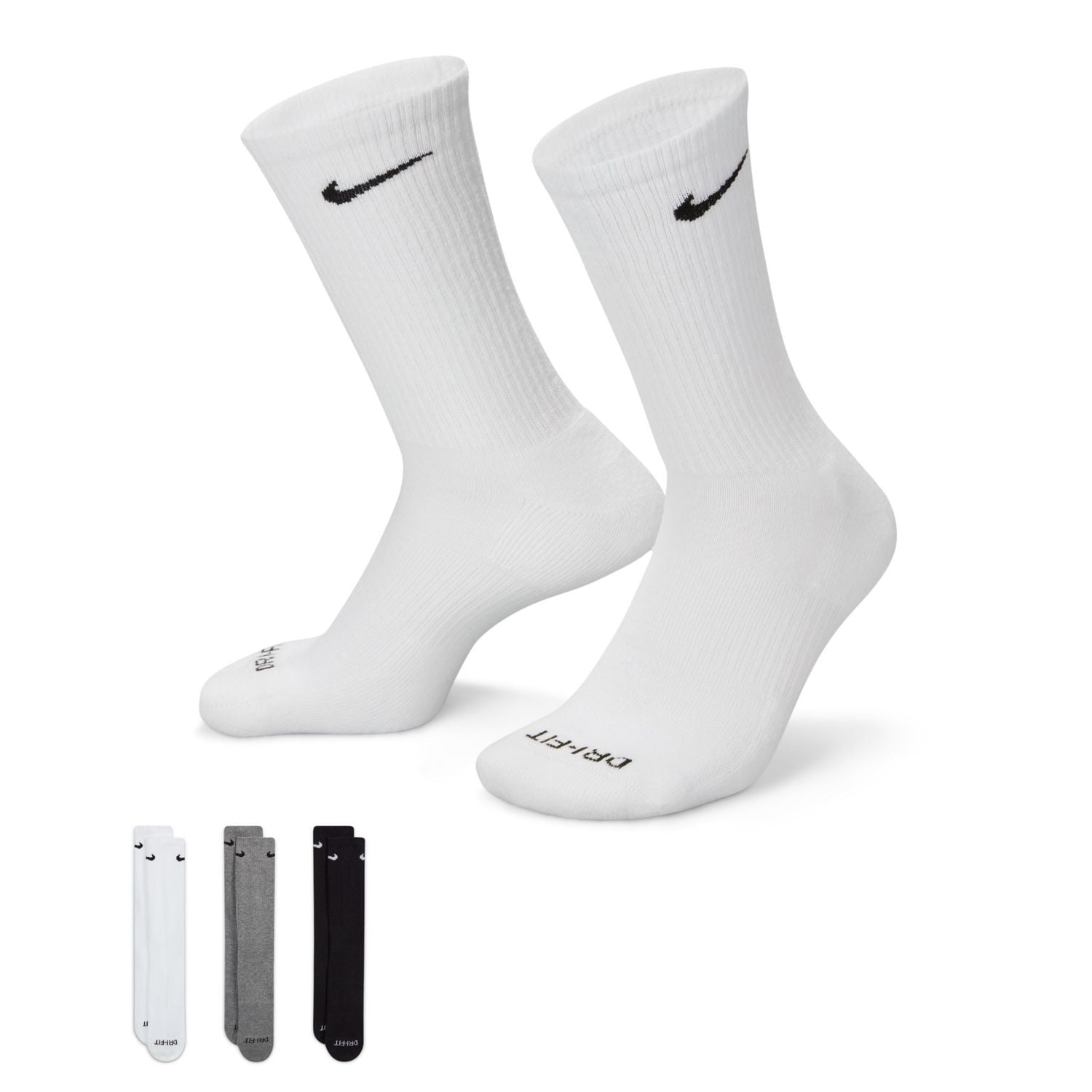 Nike 6 Pack Sports Dri-Fit Moisture Wicking Athletic Crew