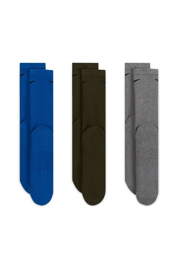 Men's Nike 3-pack Dri-FIT Everyday Plus Cushioned Training Crew Socks