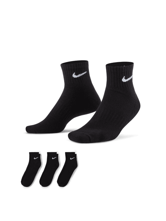 Men's Nike 3-pack Everyday Cushion Ankle Training Socks Color: Black Size: 8-12