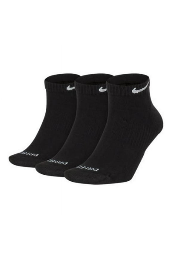 Men's Nike 3-pack Everyday Plus Cushion Low-Cut Training Socks Color: Black Size: 12-15