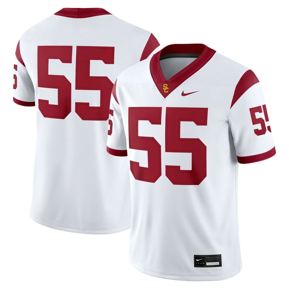 Men's Nike #55 White USC Trojans Limited Away Game Jersey