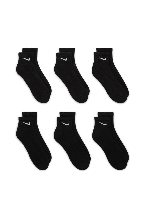 Men's Nike 6-Pack Everyday Cushion Ankle Training Socks Color: Black Size: 12-15