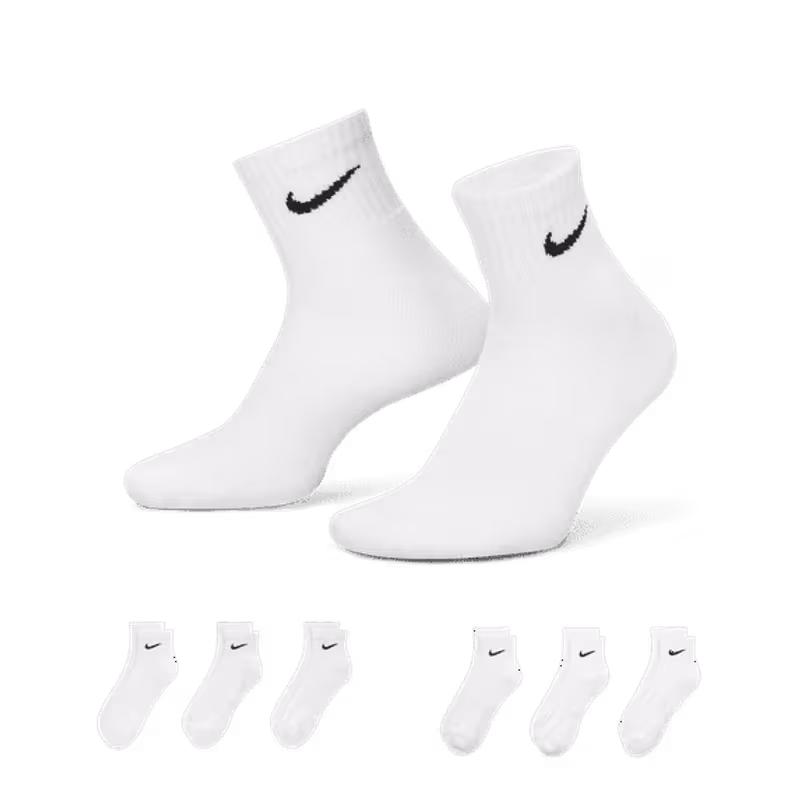 thumbnail image 1 of Men's Nike 6-Pack Everyday Cushion Ankle Training Socks Color: White Size: 12-15, 1 of 3