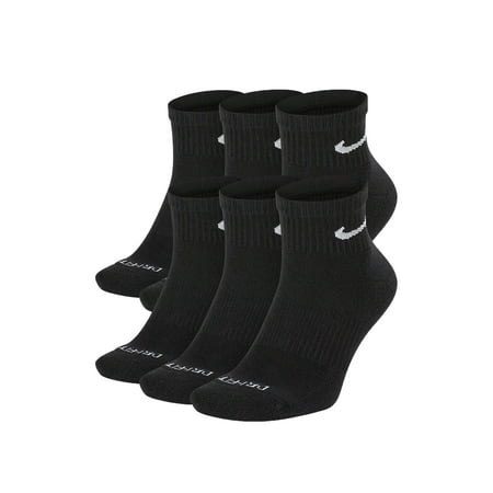 Men's Nike 6-Pack Everyday Plus Cushion Ankle Training Socks Color: Black Size: 8-12