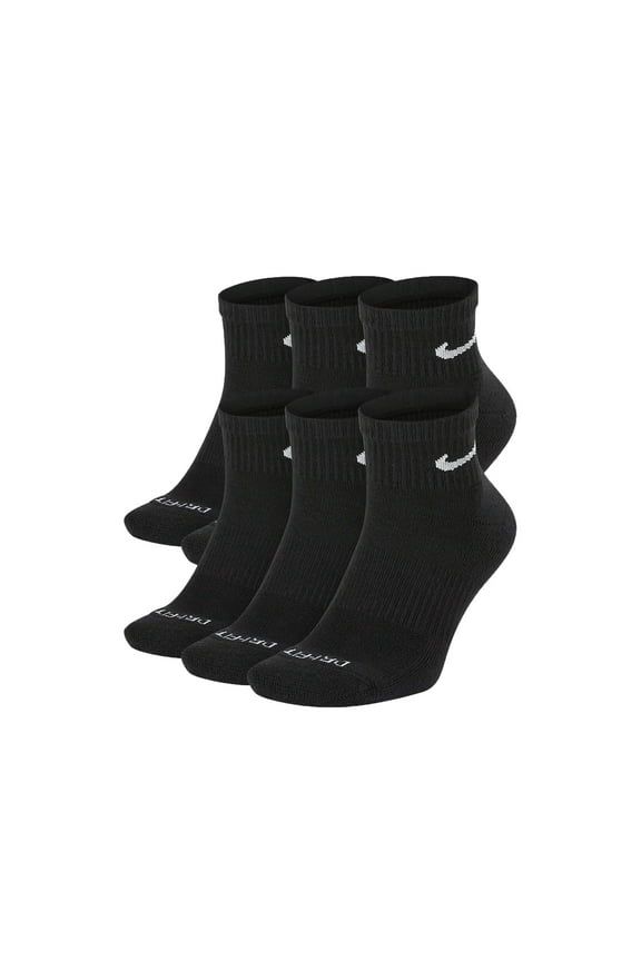 Men's Nike 6-Pack Everyday Plus Cushion Ankle Training Socks Color: Black Size: 6-8