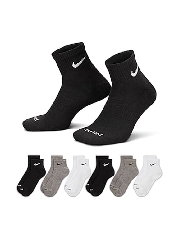 Men's Nike 6-Pack Everyday Plus Cushion Ankle Training Socks Color: Multi Size: 6-8
