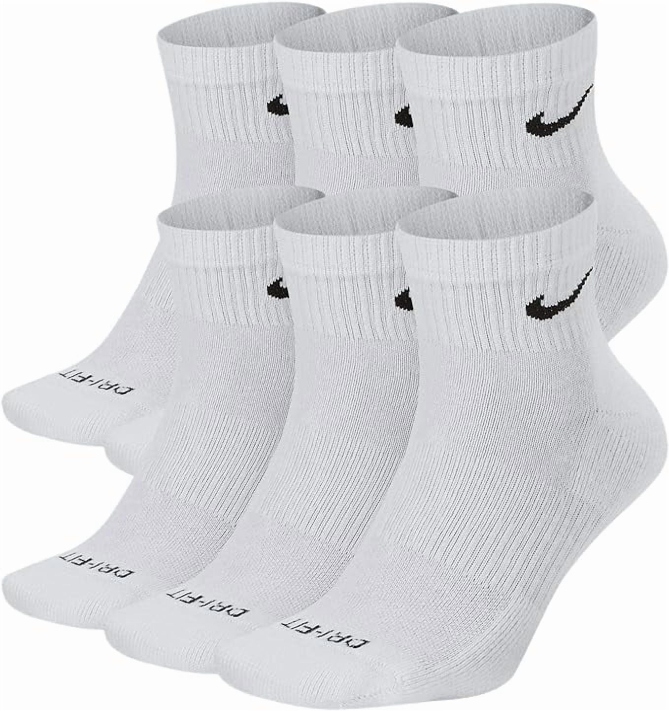 Men's Nike 6-Pack Everyday Plus Cushion Ankle Training Socks Color: White Size: 6-8