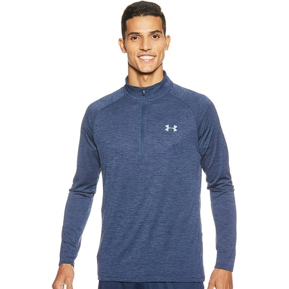 Under Armour Mens Tech 2.0 1/2 Zip-up T-Shirt Academy Blue 409/Steel 3X-Large Tall