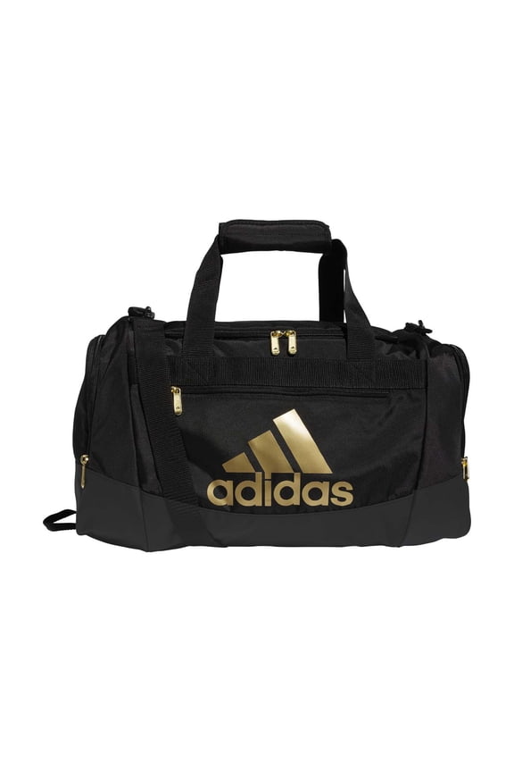 Unisex Defender 4.0 Gym Duffel Bag for Men and Women, Black/Gold Metallic, Small (38L)