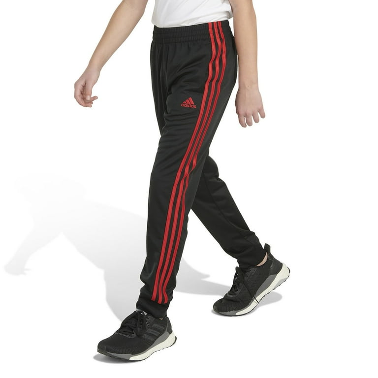Boys 4 7 adidas 3S Tricot Jogger Pants Color Black Red Size 4 Walmart