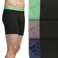 thumbnail image 1 of Men's adidas 3-pack Cotton Stretch Boxer Briefs Color: Black Semi Green Fig Size: L, 1 of 4