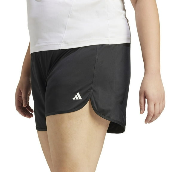 Plus Size adidas Pacer Essentials Knit High-Rise Shorts Color: Black Size: 2X