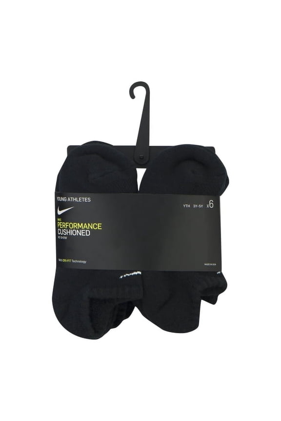 Men's Nike 6-pack Everyday Plus Cushion Crew Training Socks Color: Black Size: 7-8.5