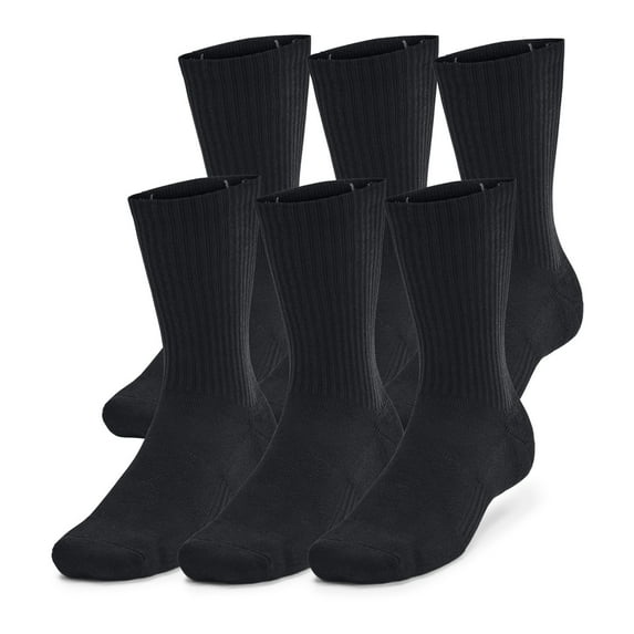 Men's Under Armour Training Cotton 6-Pack Crew Socks Color: Black Size: 9-13
