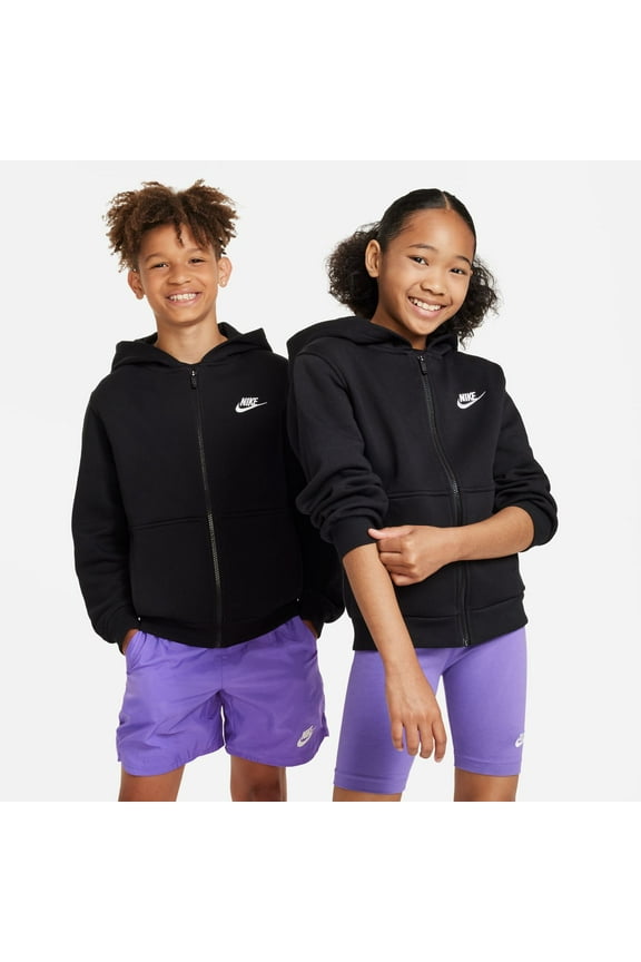 Boys 8-20 Nike Club Fleece Full-Zip Hoodie Color: Black Size: MEDIUM